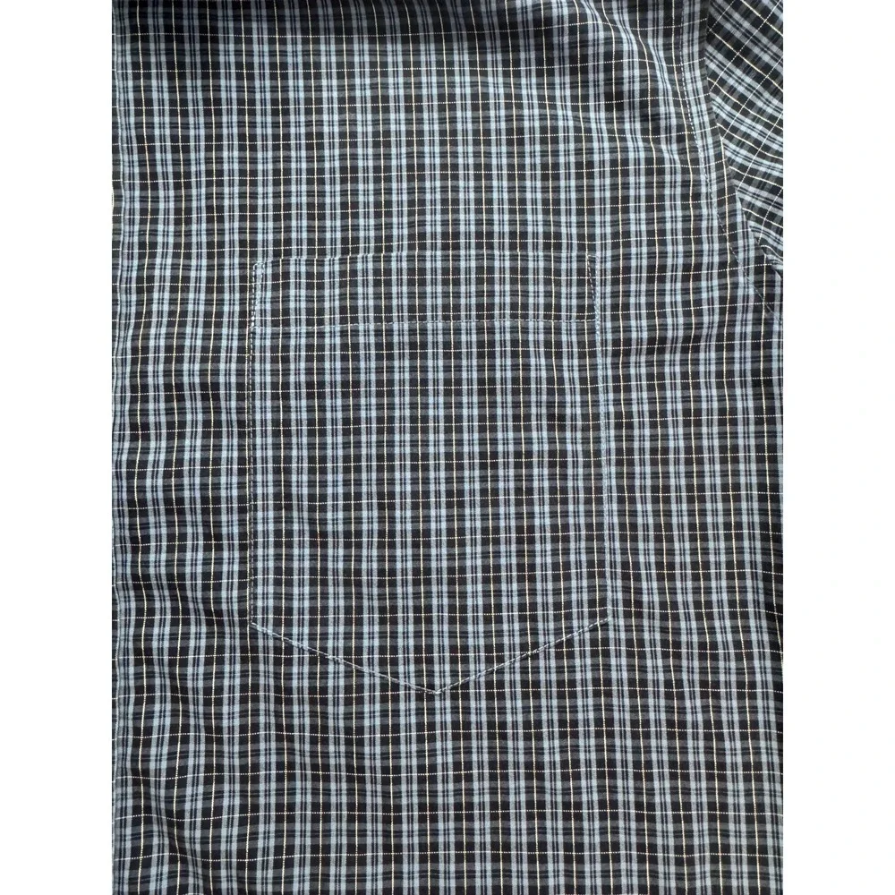 Banana Republic Non Iron‎ Classic Fit Shirt Mens L Blue Plaid Long Sleeve